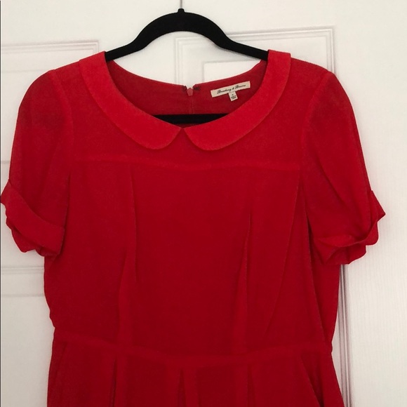 Madewell red dress with Peter Pan coller - Picture 2 of 5